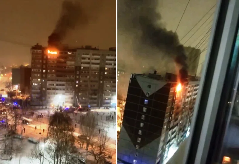 В Екатеринбурге выпрыгнула с 12-го этажа и погибла женщина, спасаясь от пожара. Ее квартира выгорела полностью