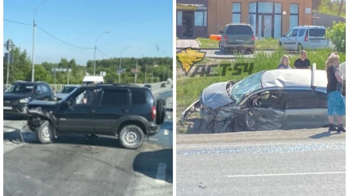 В Новосибирске два автомобиля разбились на Бердском шоссе