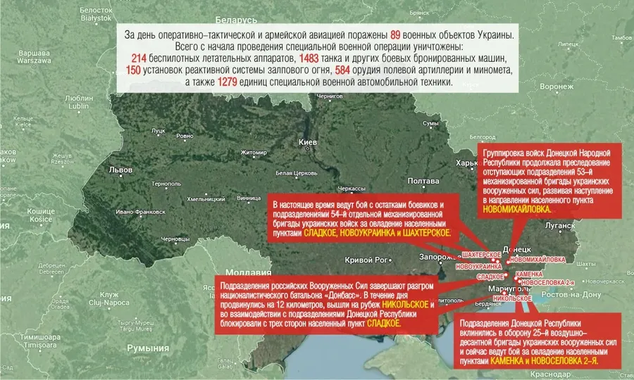 Минобороны РФ: 20 марта российские войска продвинулись на 12 км вглубь Украины. Завершается разгром батальона «Донбасс*»
