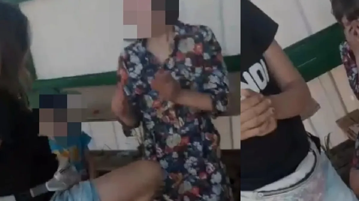 Школьницы из Каменск-Уральского избили ровесницу и сняли происходящее на видео. Фото: скриншот  с видео соцсети