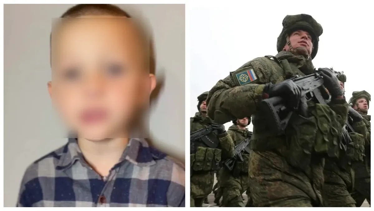 Ребенок и военный. Фото: кадр из видео, Reuters