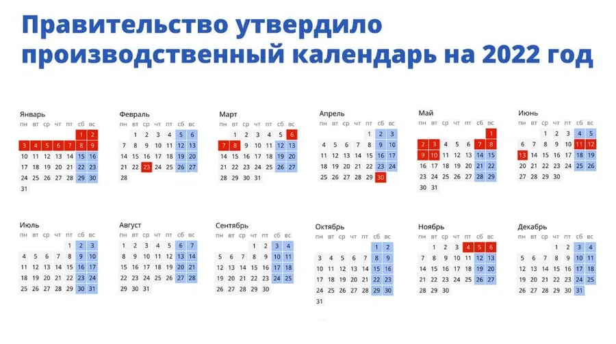 Производственный календарь на 2022 год. Фото: rg.ru