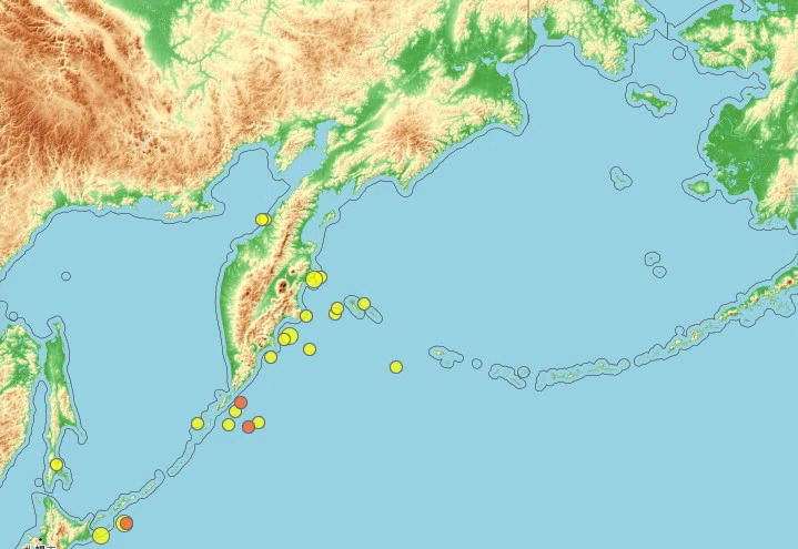 Рядом с Курильскими островами произошло землятресение магнитудой 5,2