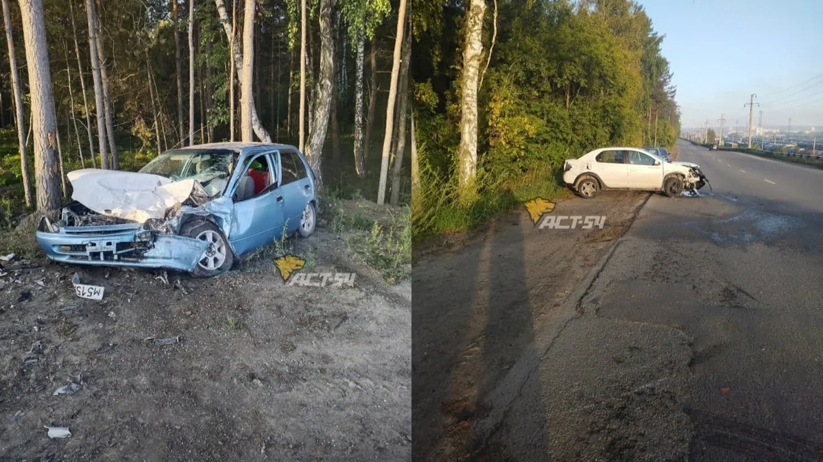 В Новосибирске произошло лобовое столкновение двух автомобилей — пострадавшая госпитализирована