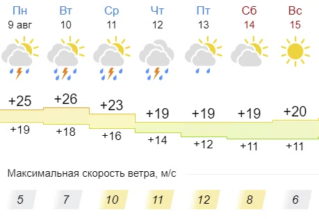 Почти всю неделю ожидаются дожди