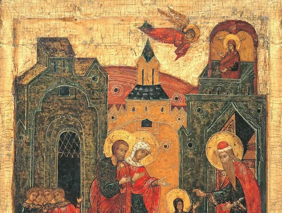 Родители привели Деву Марию в храм, когда ей было три года.