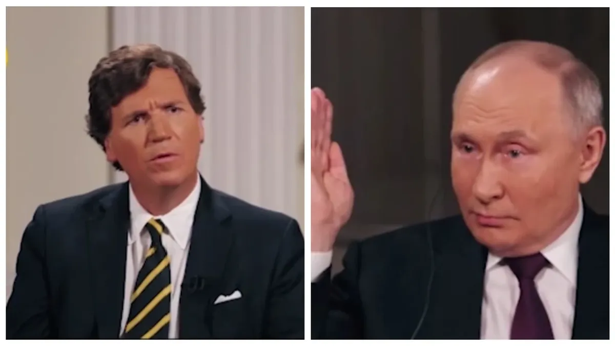 Владимир Путин и Такер Карлсон. Фото: стоп—кадр из интервью | tuckercarlson.com