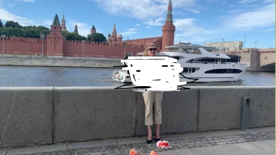 Марина Овсянникова вышла в одиночный пикет около Кремля - ее задержала полиция