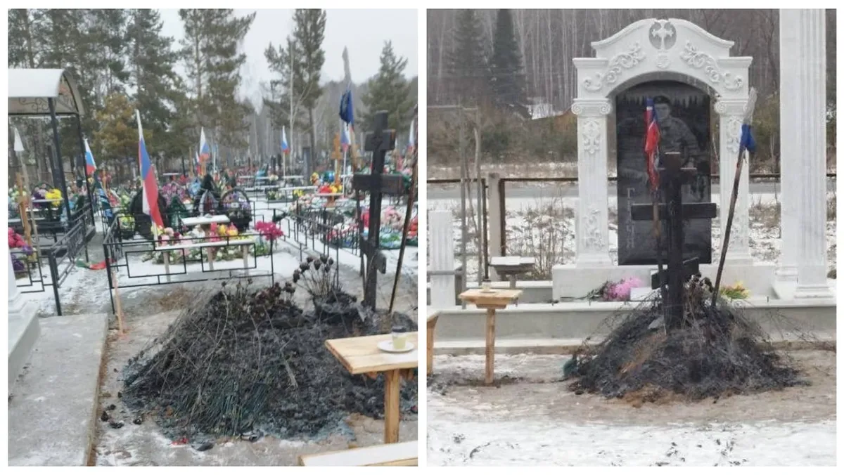 Под Челябинском вандалы сожгли венки на могилах участников СВО