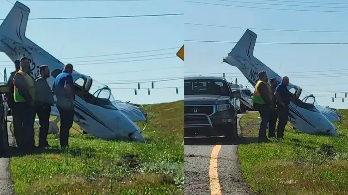 В США видеорегистратор зафиксировал падение самолета на трассу с автомобилями: пилот был один