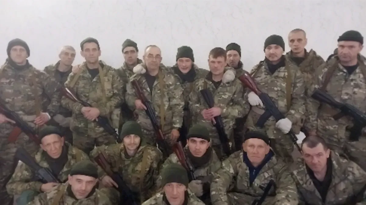 Заключенные ИК-29 из Кузбасса записали видео. Фото: Telegram-канал «Пресс-служба Пригожина»