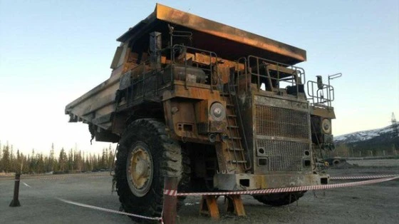 БелАЗ сгорел