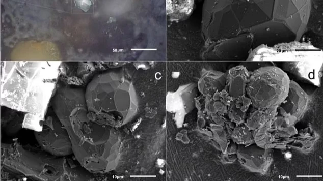 Углеродный кристалл в пыли челябинского суперболида. Фото: dailymail.co.uk
