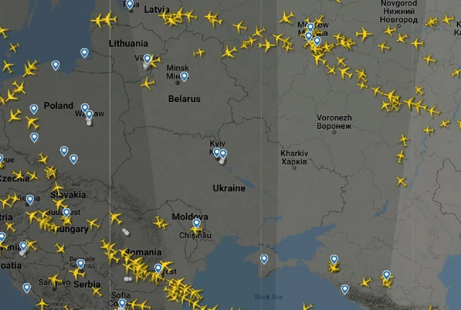 Россия закрыла воздушное пространство на границе с Украиной из-за военных действий