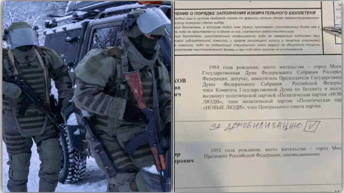 Военные и бюллетени семей мобилизованных. Фото: Минобороны России и кадр из видео |
