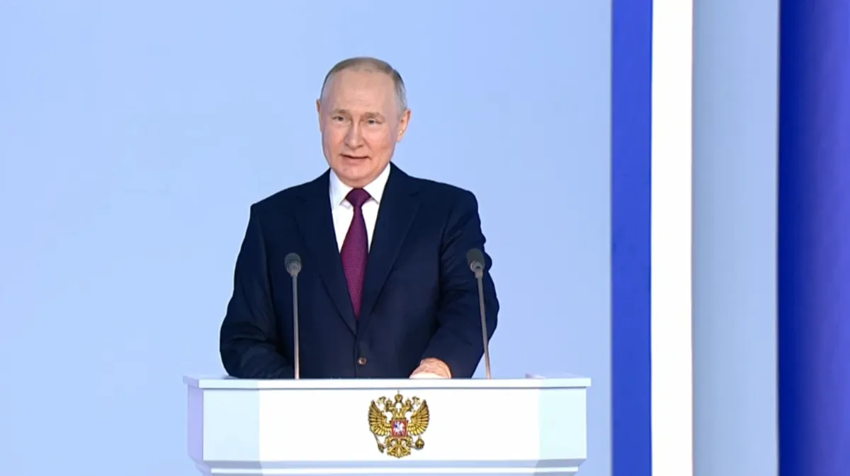 Владимир Путин выступил с очередным Посланием Федеральному Собранию 21 февраля в 2023 году. Фото: кадр из видео/ kremlin.ru