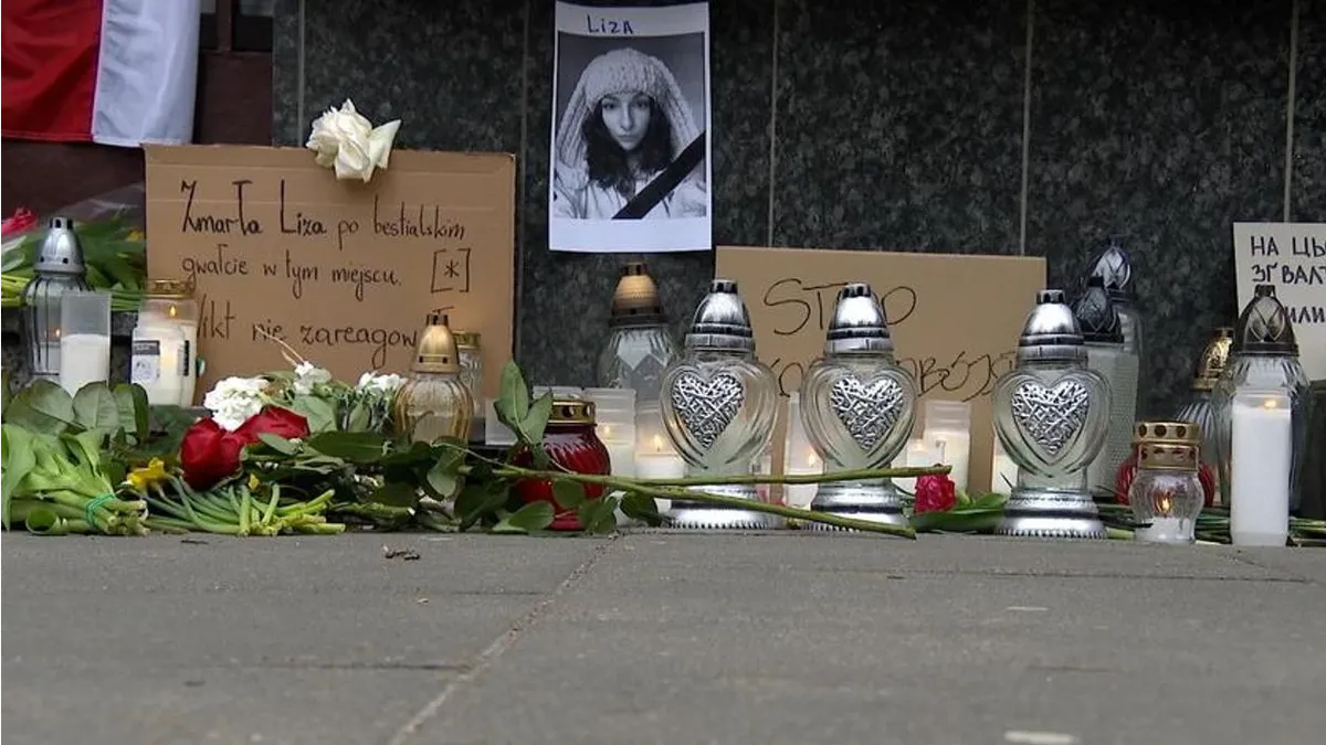 «Ее звали Лиза» В Варшаве прошел марш памяти 25—летней белоруски, которая умерла после жесткого изнасилования  