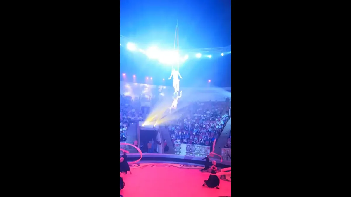Гимнастка цирка в Омске сорвалась с 5-метровой высоты под крики зрителей - видео