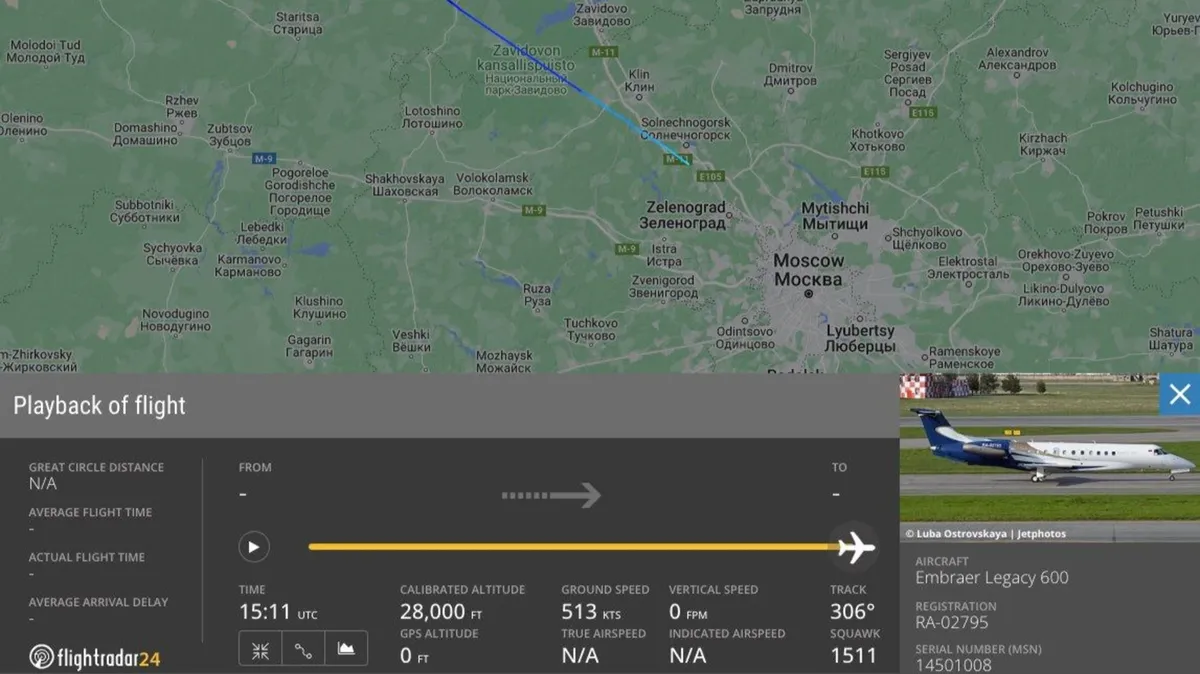 Flightradar24 опубликовали отчет крушения самолета Евгения Пригожина в Тверской области