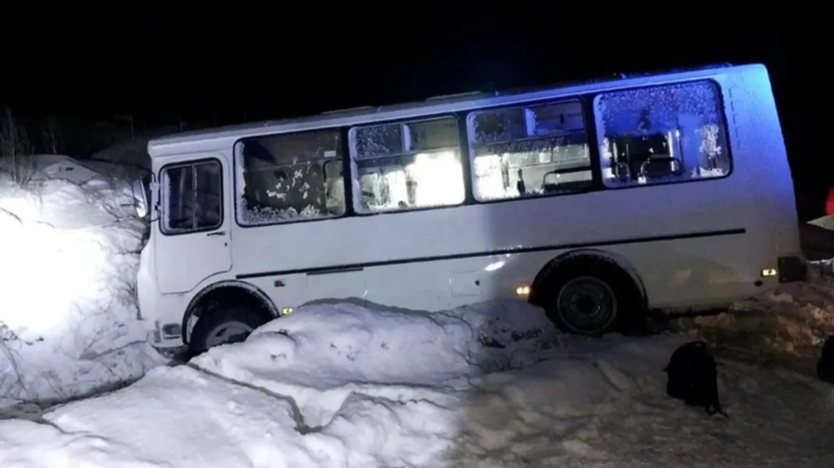 В Искитимском районе автобус слетел в кювет. Из-за аварии пострадали 11 работников разреза «Восточный»