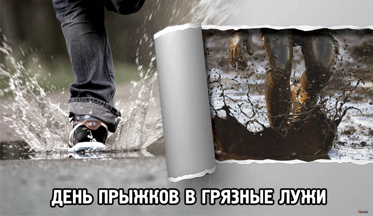 С Днем прыжков в грязные лужи! Стебные открытки и улетные стихи в ...