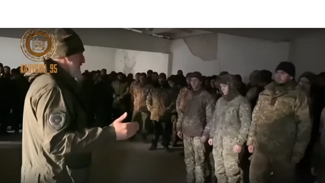 Разговор с морпехами Украины. Фото: стоп-кадр с видео Рамзана Кадырова